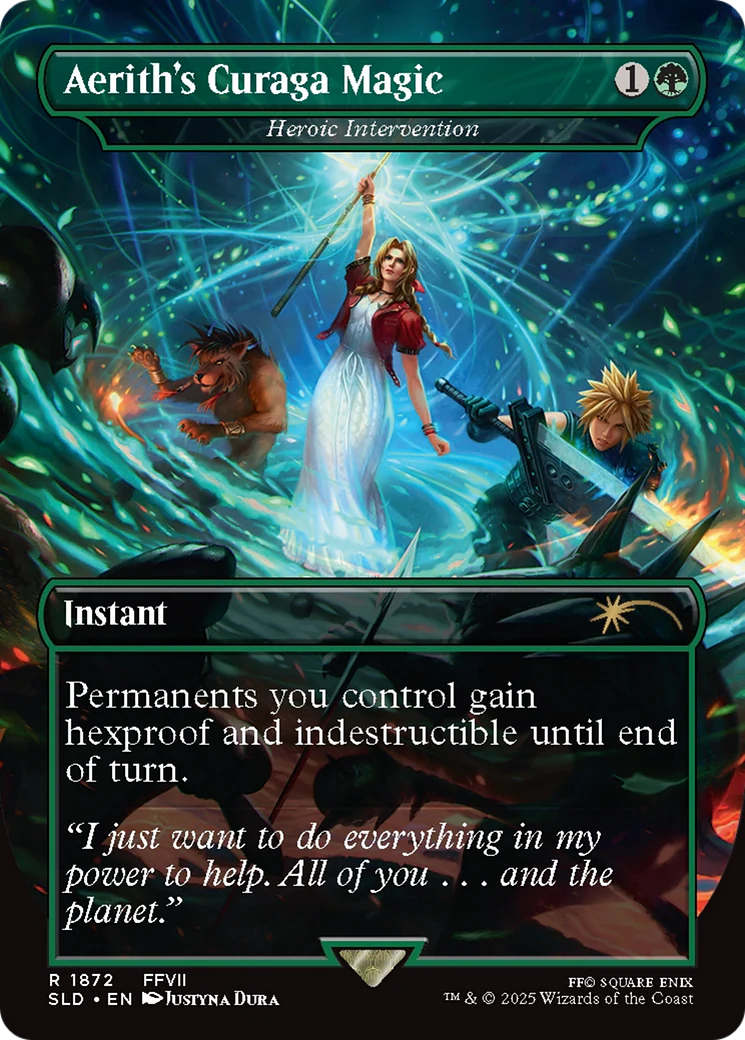 Aerith's Curaga Magic [Heroic Intervention] (1872) (Borderless) (SLD) - Foil