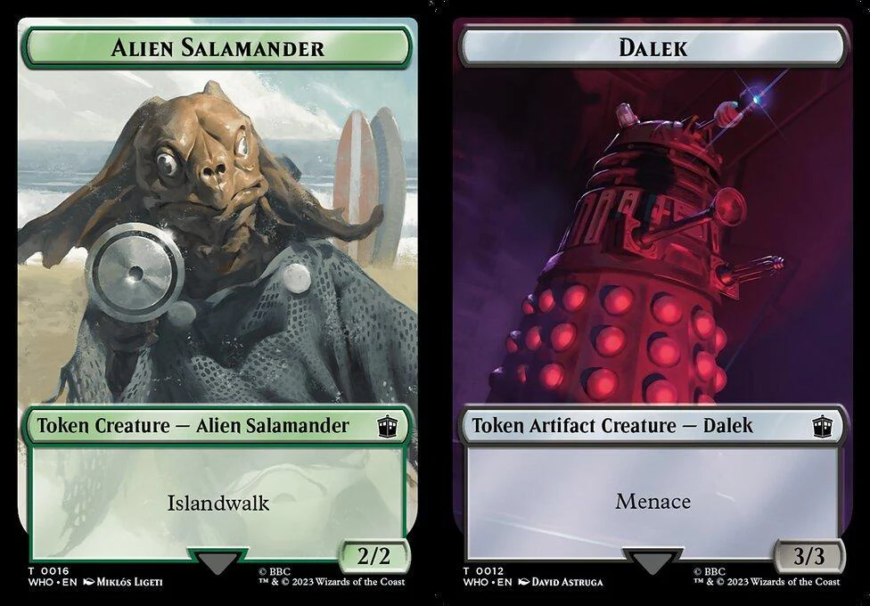 Alien Salamander (0016) // Dalek (0012) Double-Sided Token (TWHO) - Foil