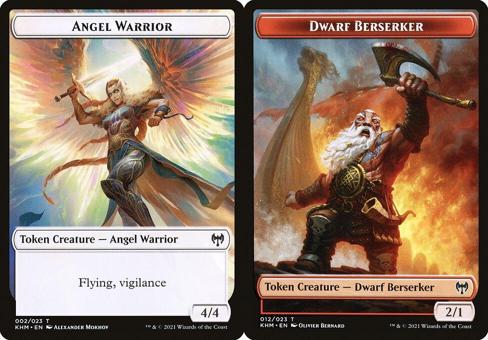 Angel Warrior (002) // Dwarf Berserker (012) Double-Sided Token (TKLD) - Foil