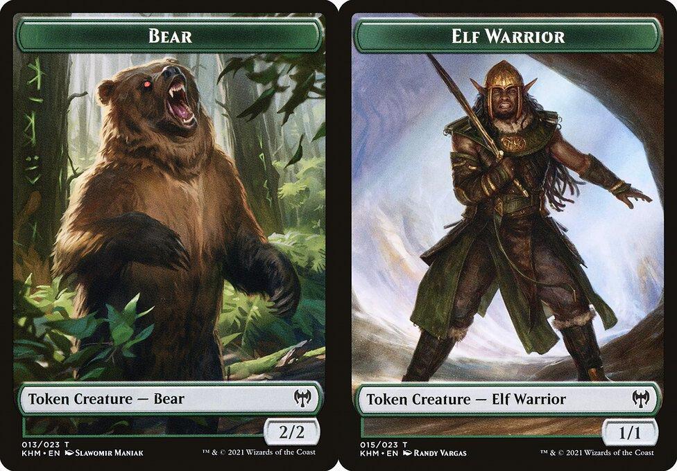 Bear (013) // Elf Warrior (015) Double-Sided Token (TKLD) - Foil