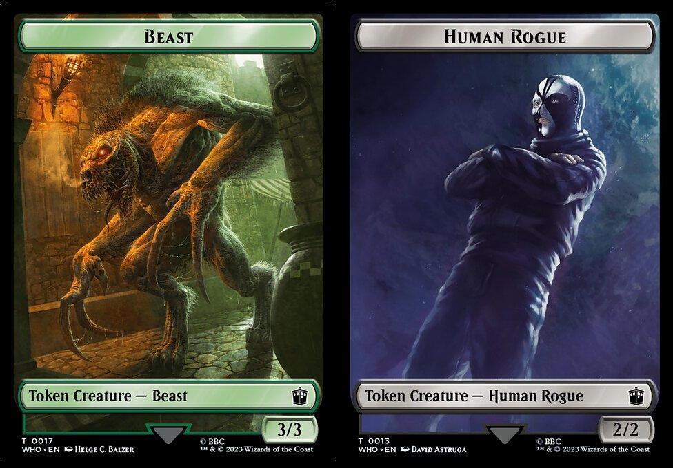 Beast (0017) // Human Rogue (0013) Double-Sided Token (TWHO) - Foil
