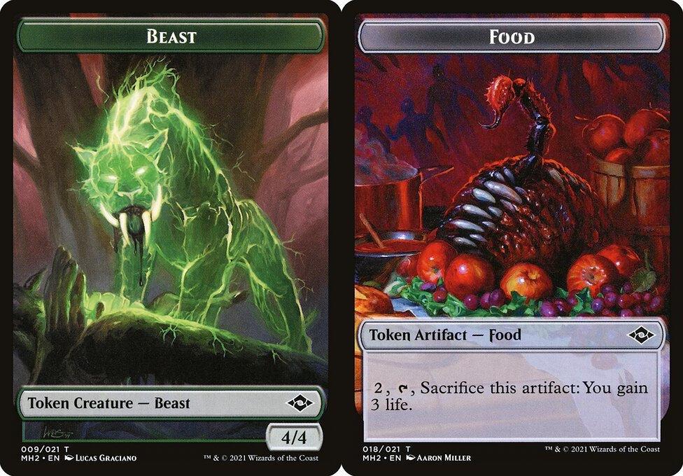 Beast (009) // Food (018) Double-Sided Token (TMH2) - Foil