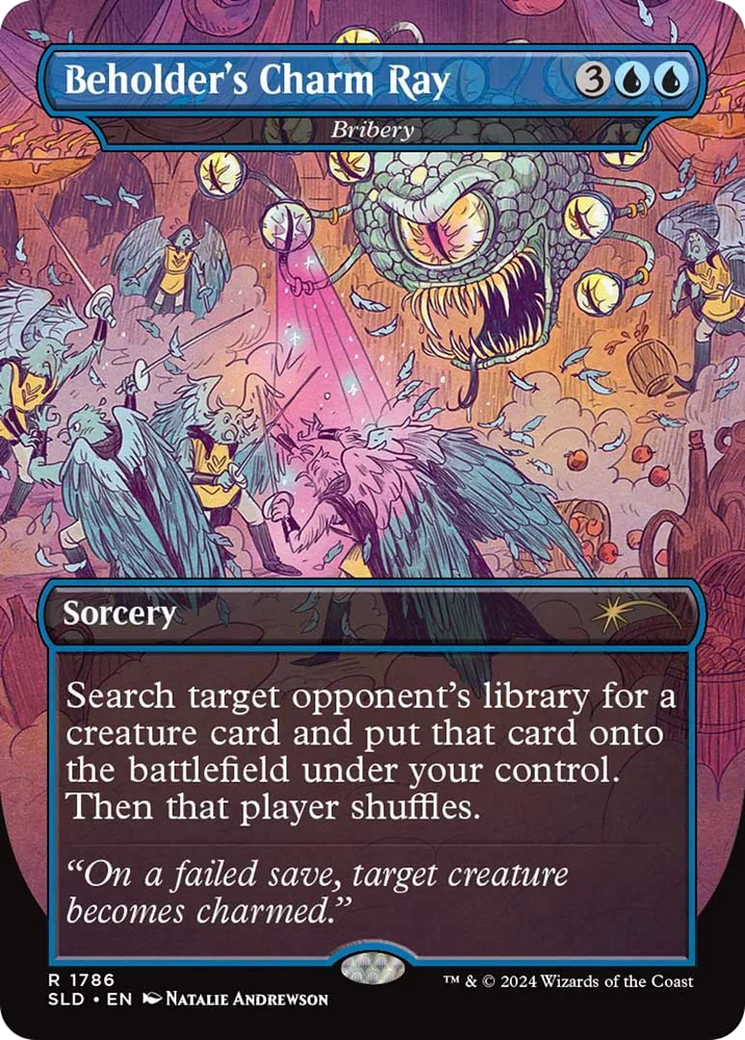 Beholder's Charm Ray [Bribery] (1786) (Borderless) (SLD) - Foil