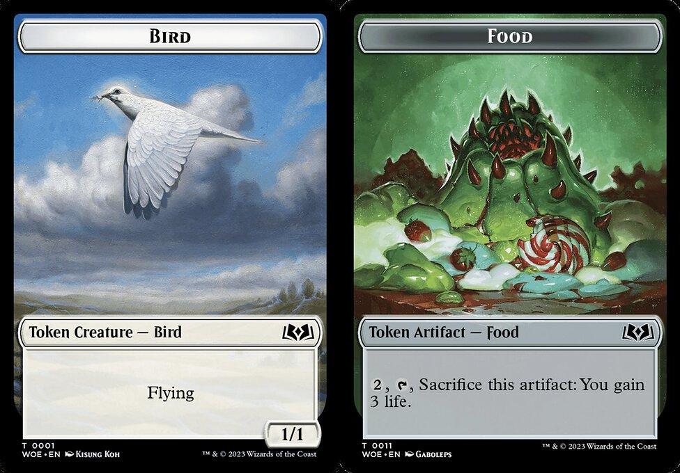 Bird (0001) // Food (0011) Double-Sided Token (TWOE) - Foil