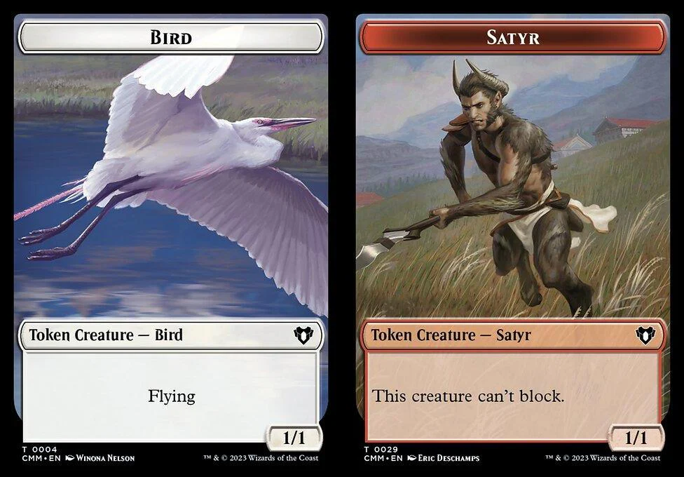 Bird (0004) // Satyr (0029) Double-Sided Token (TCMM) - Foil