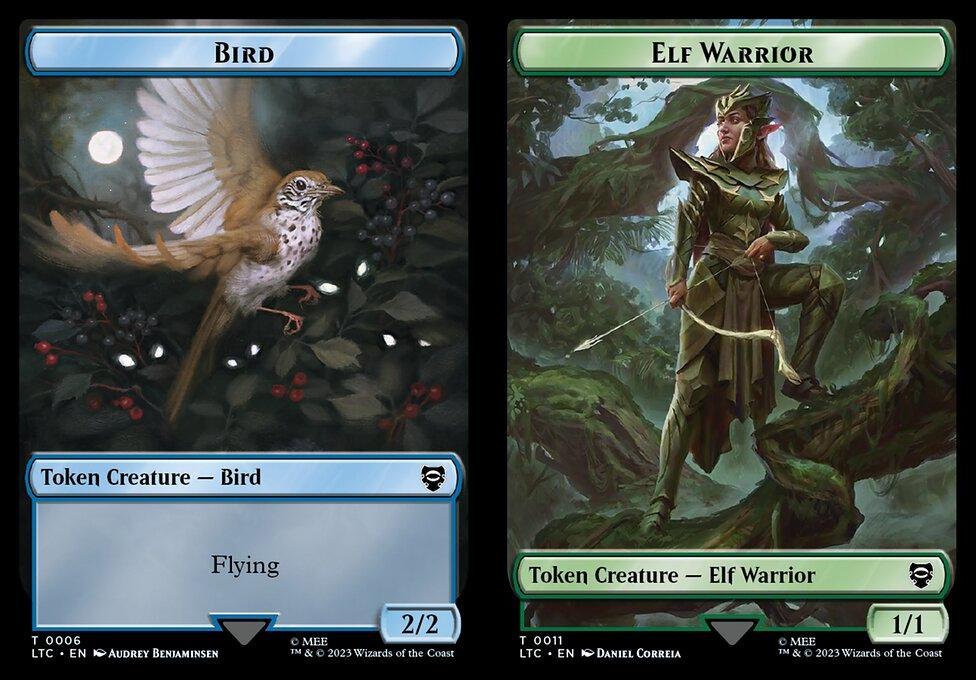 Bird (0006) // Elf Warrior (0011) Double-Sided Token (TLTC)