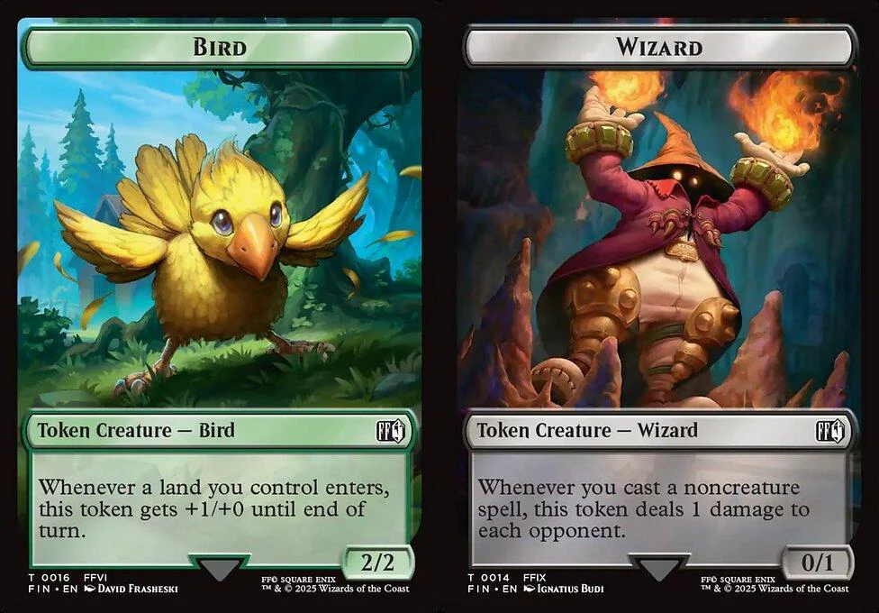 Bird (0016) // Wizard (0014) Double-Sided Token (TFIN) - Foil
