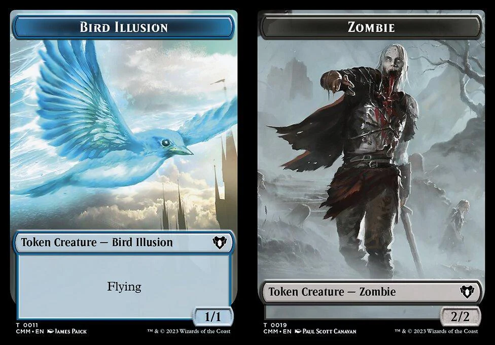 Bird Illusion (0011) // Zombie (0019) Double-Sided Token (TCMM)