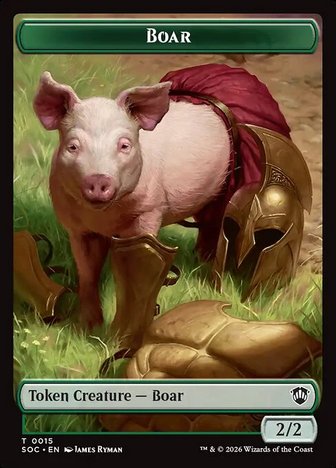 Boar (0015) // Frog Lizard (0016) Double-Sided Token (TSOC) - Foil