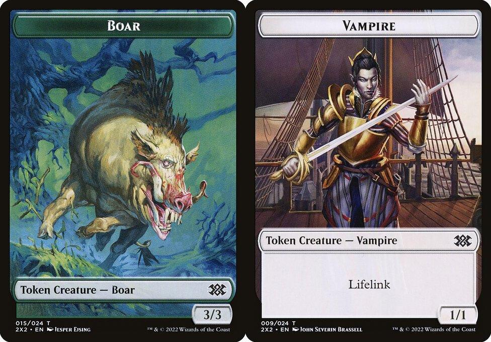 Boar (015) // Vampire (009) Double-Sided Token (T2X2) - Foil
