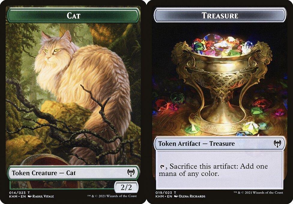 Cat (014) // Treasure (019) Double-Sided Token (TKLD) - Foil