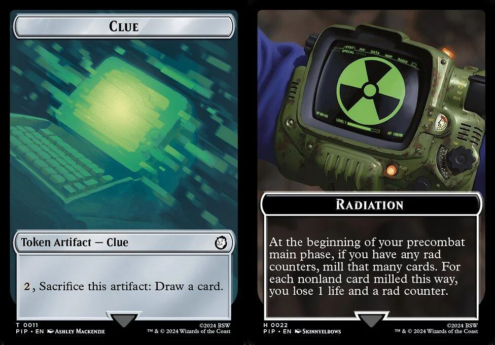 Clue (0011) // Radiation (0022) Double-Sided Token (TPIP) - Foil