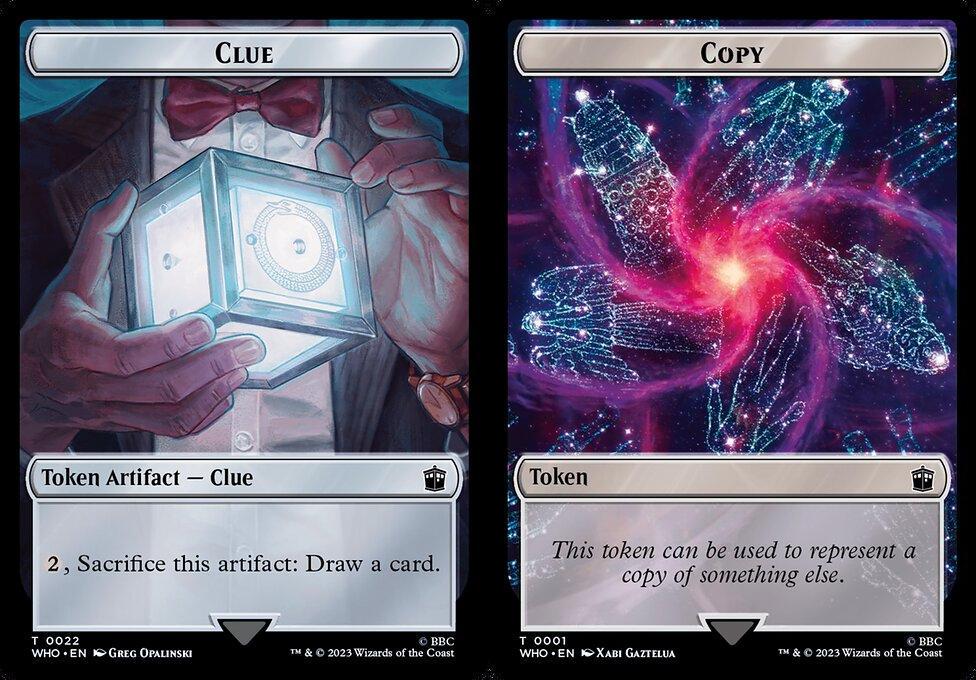 Clue (0022) // Copy (0001) Double-Sided Token (TWHO) - Foil