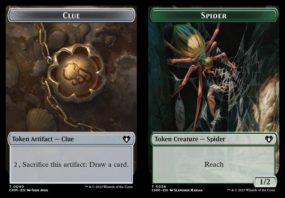 Clue (0040) // Spider (0036) Double-Sided Token (TCMM)