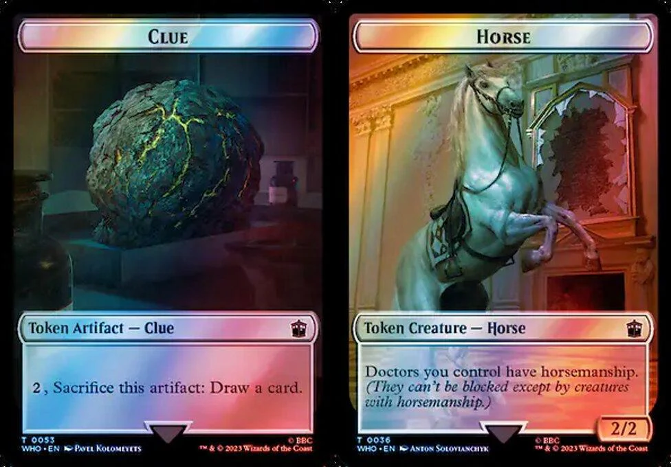 Clue (0053) // Horse (0036) Double-Sided Token (TWHO) - Surge Foil