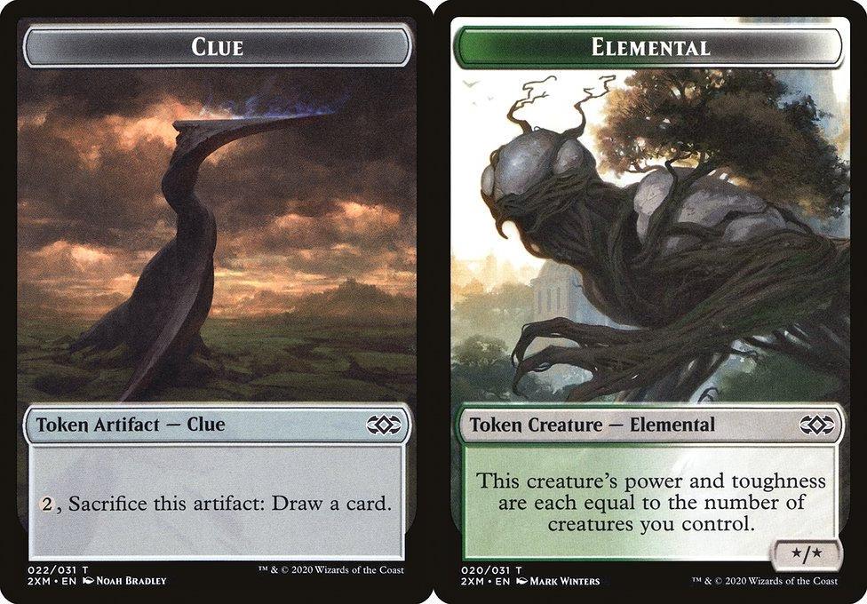 Clue (022) // Elemental (020) Double-Sided Token (T2XM) - Foil