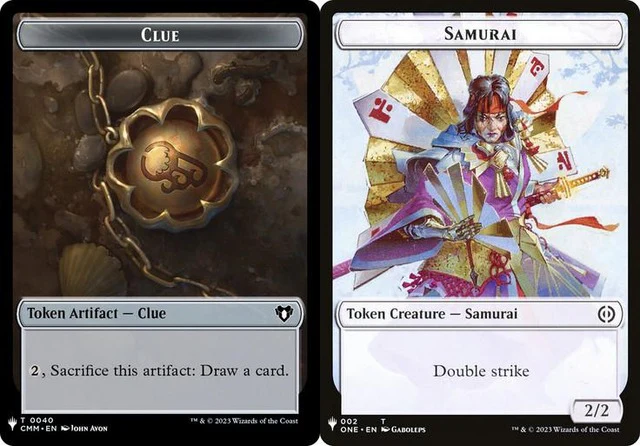 Clue (040) // Samurai (002) Double-Sided Token (PLST)