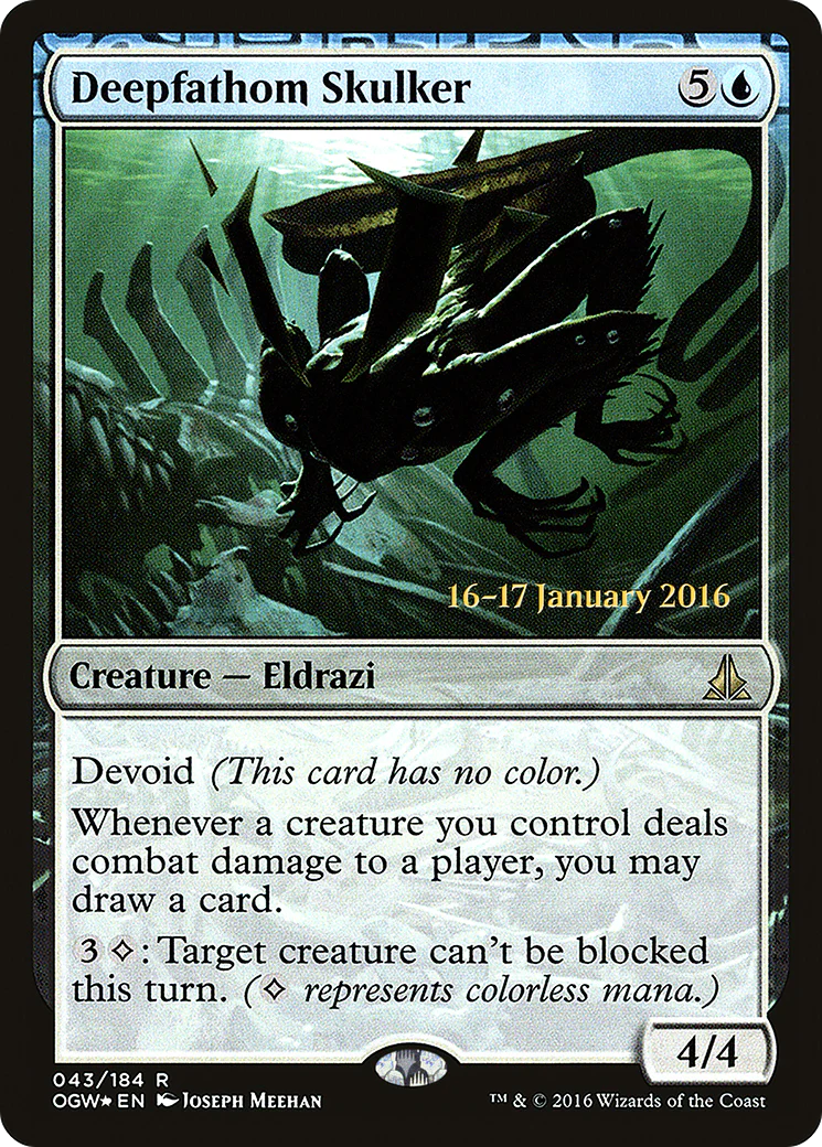 Deepfathom Skulker (043) (Prerelease) (POGW) - Foil