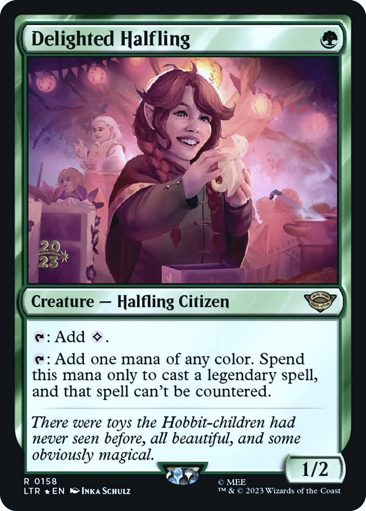 Delighted Halfling (0158) (Prerelease) (PLTR) - Foil