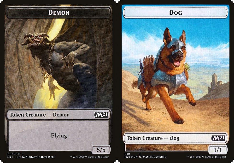 Demon (006) // Dog (019) Double-Sided Token (TM21) - Foil