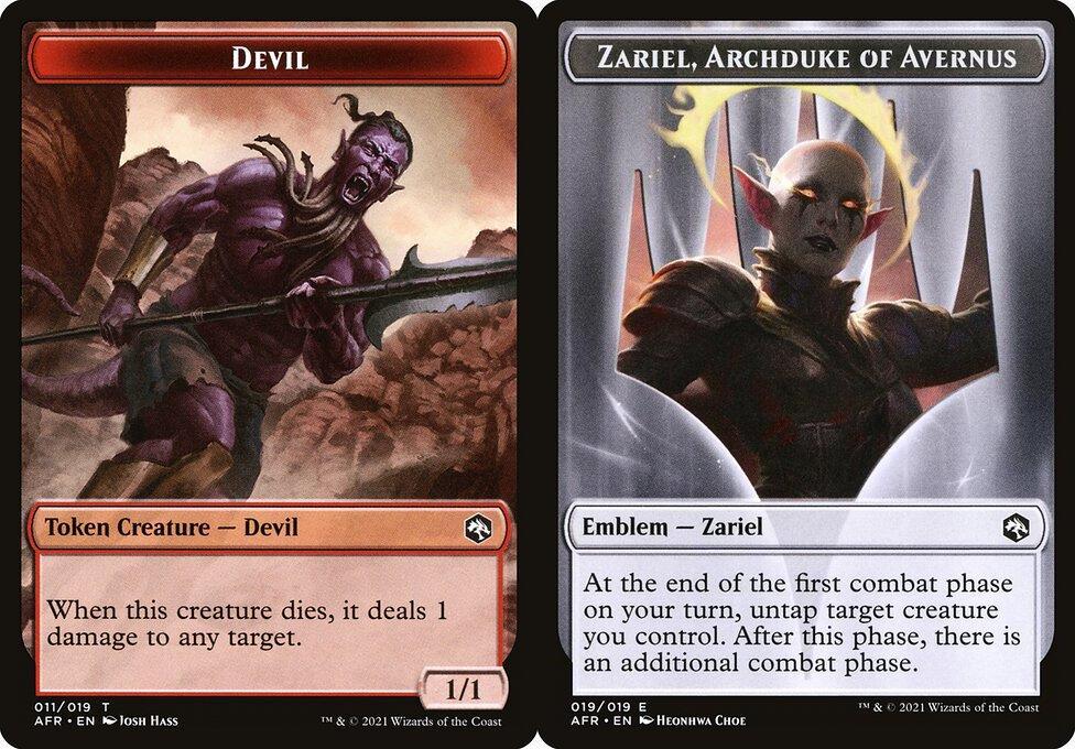 Devil (011) // Zariel, Archduke of Avernus Emblem (019) Double-Sided Token (TAFR) - Foil
