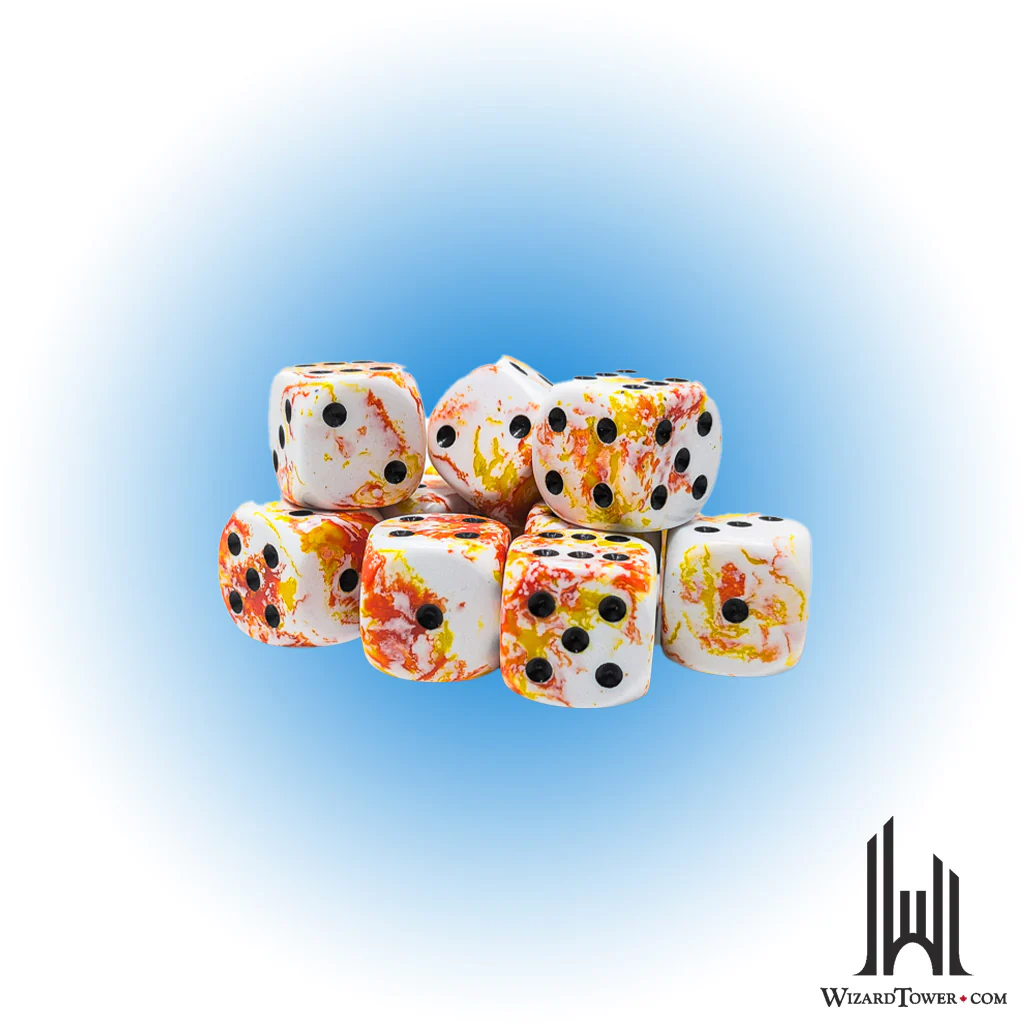 Dice Set - Brush Sunrise / Black 16mm d6 12ct