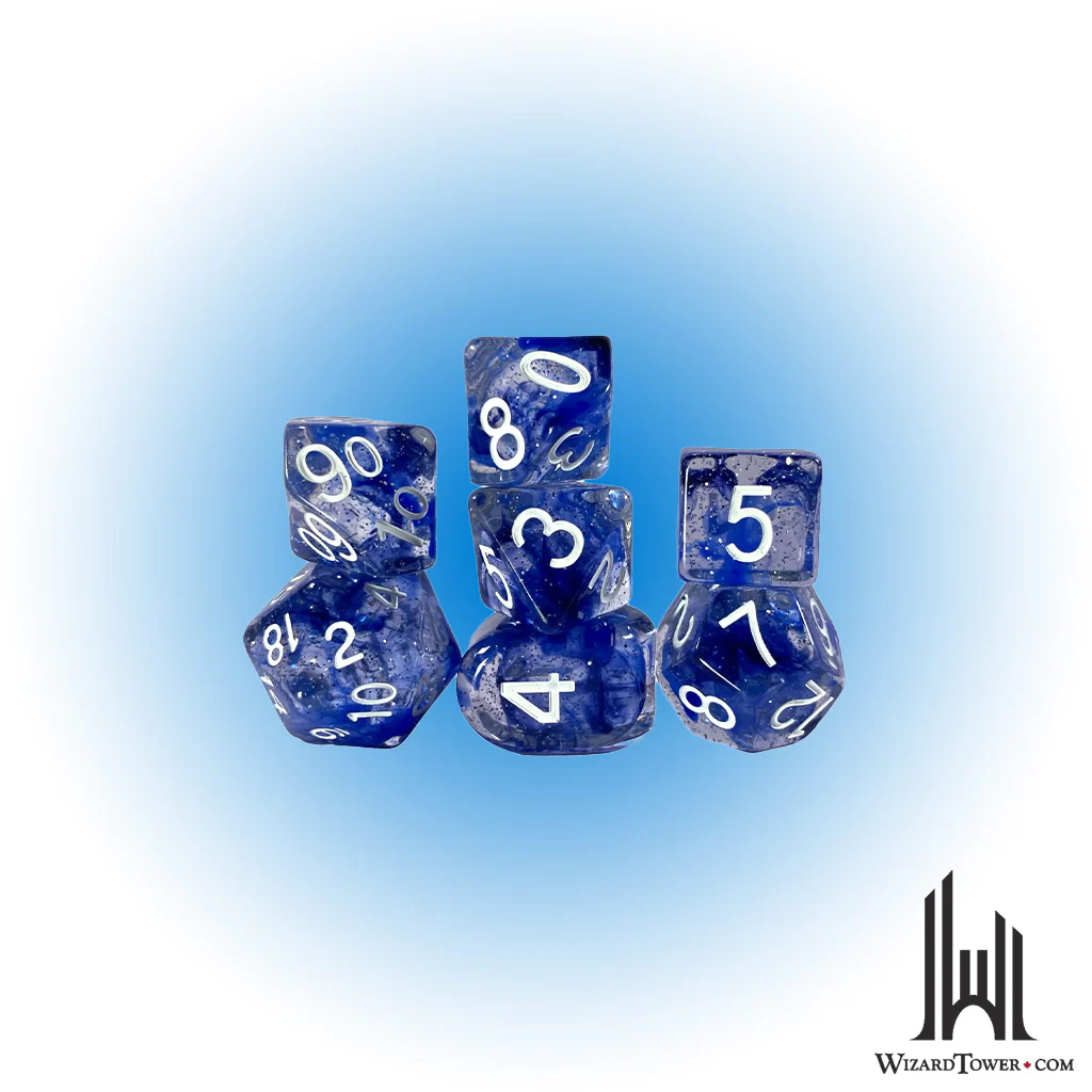 Dice Set - Sunken Silver 7ct