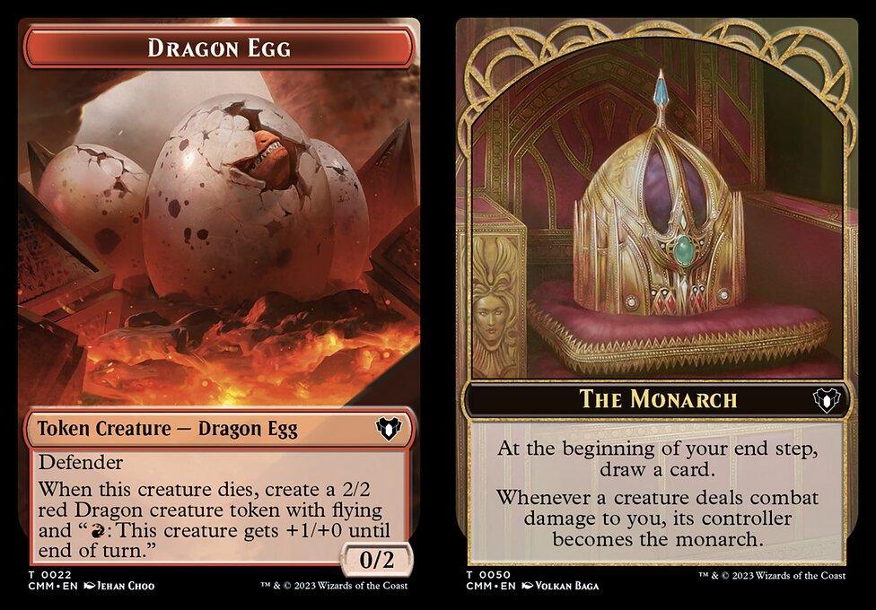 Dragon Egg (0022) // The Monarch (0050) Double-Sided Token (TCMM) - Foil