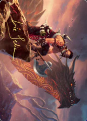 Dragonkin Berserker (32/81) Art Card (AKHM) - Gold-Stamped Signature