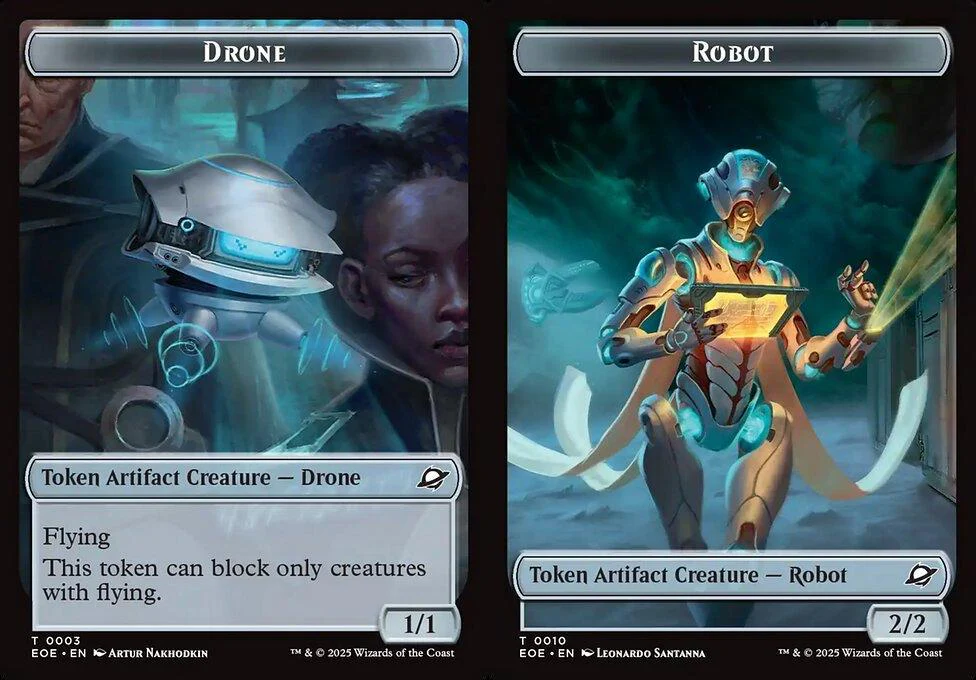 Drone (0003) // Robot (0010) Double-Sided Token (TEOE) - Foil