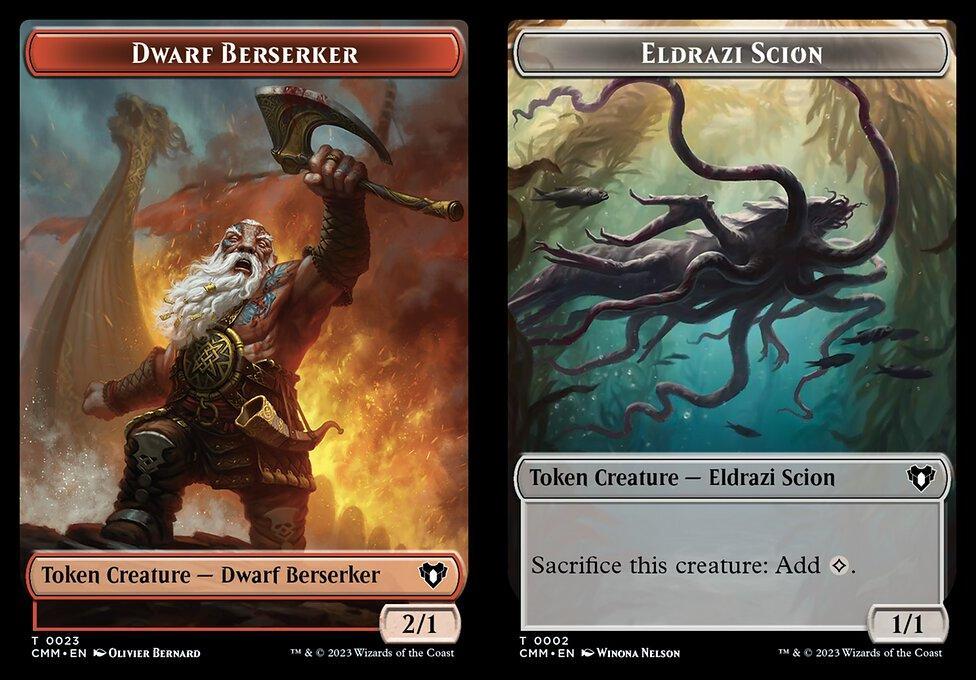 Dwarf Berserker (0023) // Eldrazi Scion (0002) Double-Sided Token (TCMM) - Foil