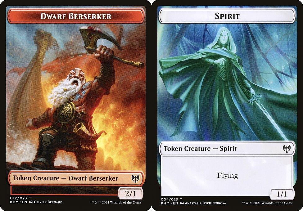 Dwarf Berserker (012) // Spirit (004) Double-Sided Token (TKLD) - Foil