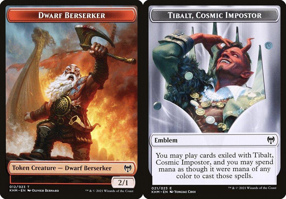 Dwarf Berserker (012) // Tibalt, Cosmic Impostor Emblem (021) Double-Sided Token (TKLD) - Foil