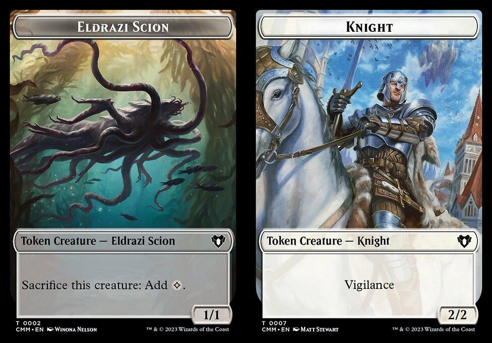 Eldrazi Scion (0002) // Knight (0007) Double-Sided Token (TCMM)