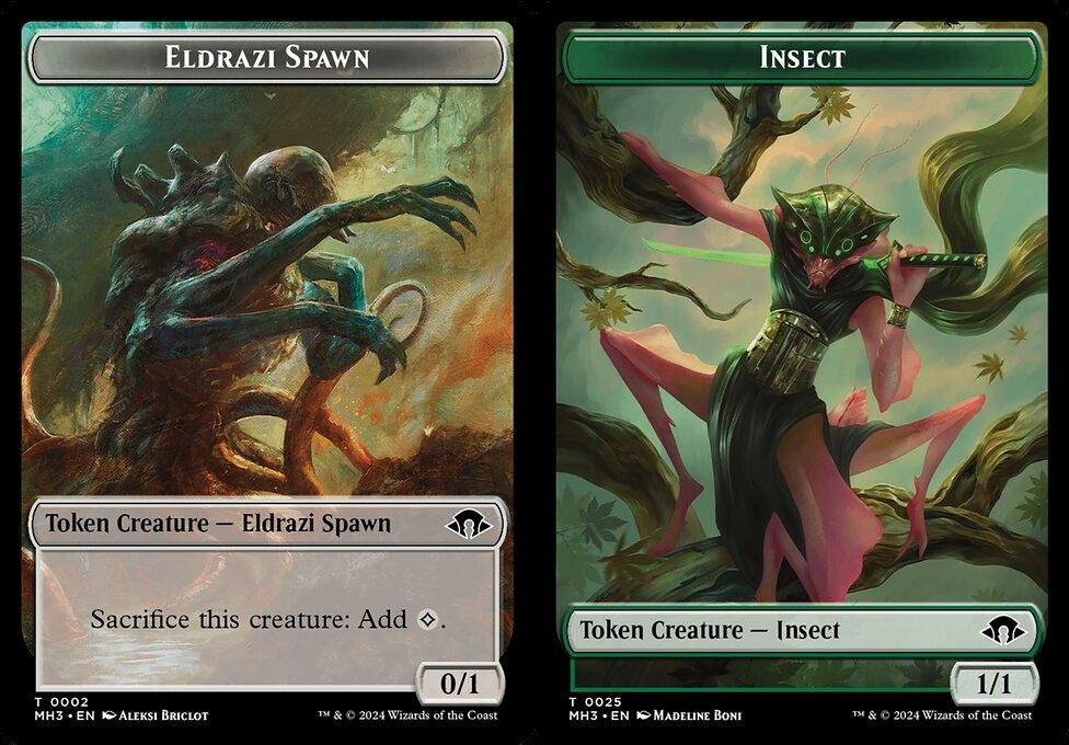Eldrazi Spawn (0002) // Insect (0025) Double-Sided Token (TMH3) - Foil