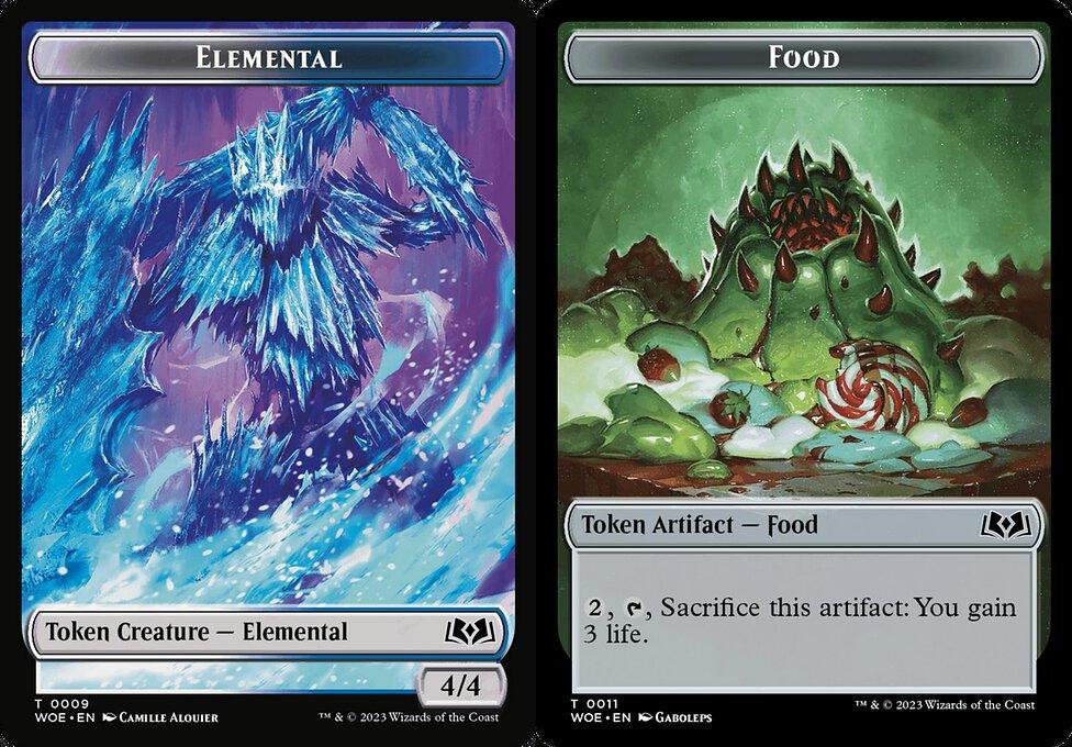 Elemental (0009) // Food (0011) Double-Sided Token (TWOE) - Foil