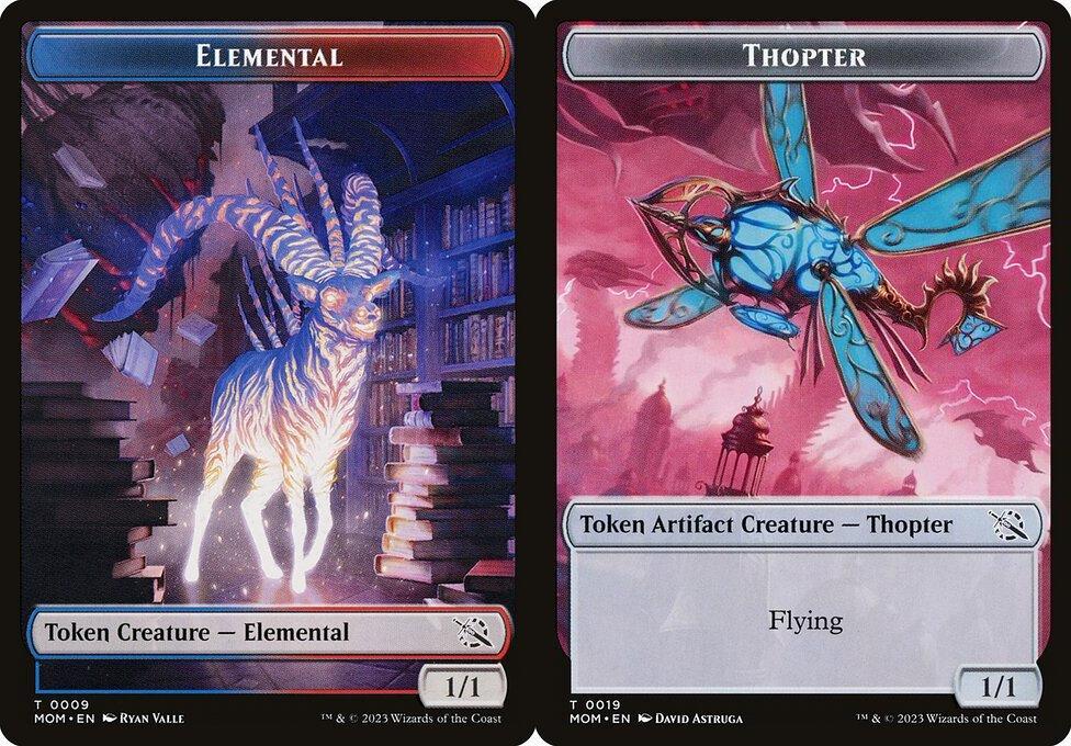 Elemental (0009) // Thopter (0019) Double-Sided Token (TMOM) - Foil