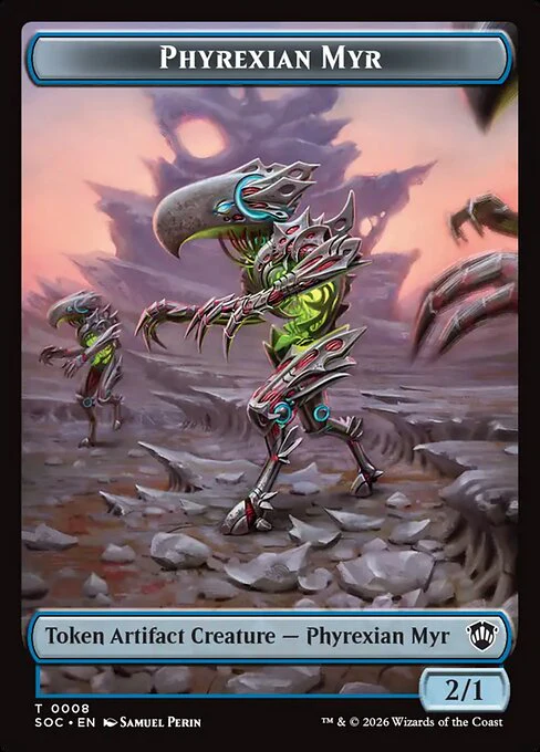 Elemental (0021) // Phyrexian Myr (0008) Double-Sided Token (SOC) - Image 2