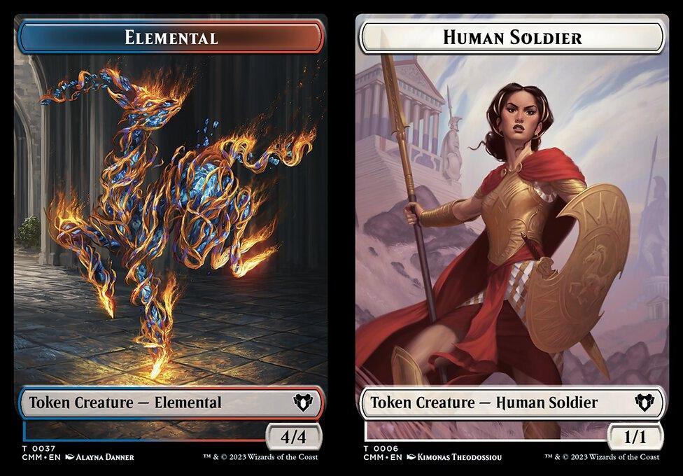 Elemental (0037) // Human Soldier (0006) Double-Sided Token (TCMM) - Foil