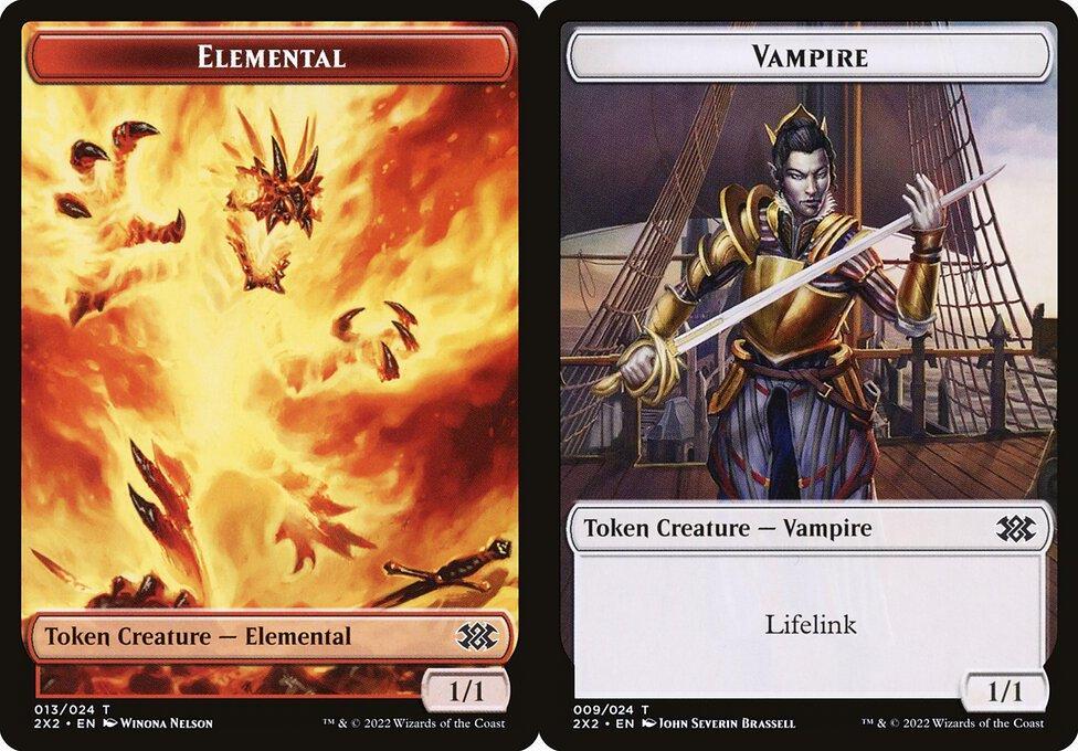 Elemental (013) // Vampire (009) Double-Sided Token (T2X2) - Foil