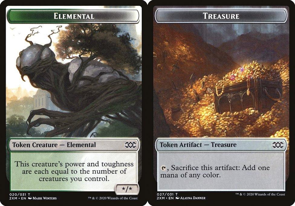Elemental (020) // Treasure (027) Double-Sided Token (T2XM) - Foil