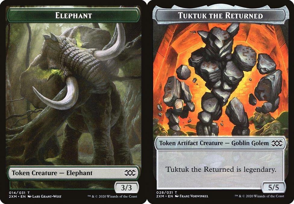 Elephant (014) // Tuktuk the Returned (028) Double-Sided Token (T2XM) - Foil