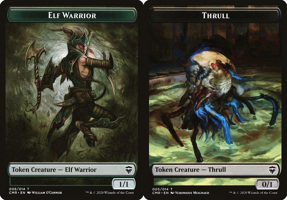 Elf Warrior (008) // Thrull (005) Double-Sided Token (TCMR) - Foil
