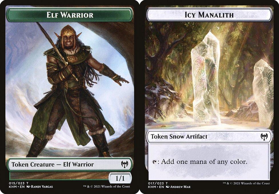 Elf Warrior (015) // Icy Manalith (017) Double-Sided Token (TKLD) - Foil