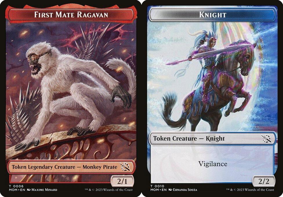 First Mate Ragavan (0006) // Knight (0010) Double-Sided Token (TMOM) - Foil