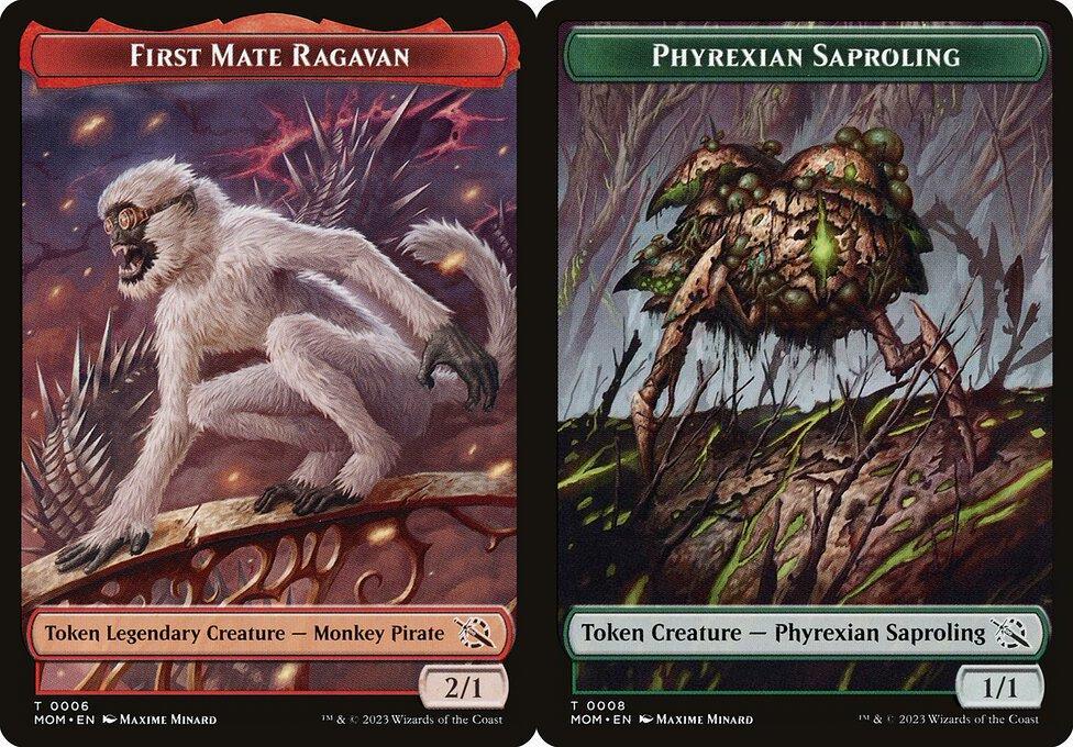 First Mate Ragavan (0006) // Phyrexian Saproling (0008) Double-Sided Token (TMOM) - Foil