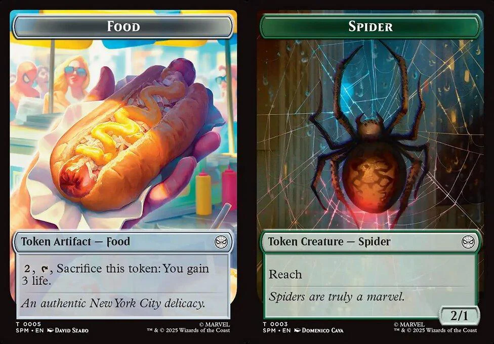 Food (0005) // Spider (0003) Double-Sided Token (TSMP) - Foil