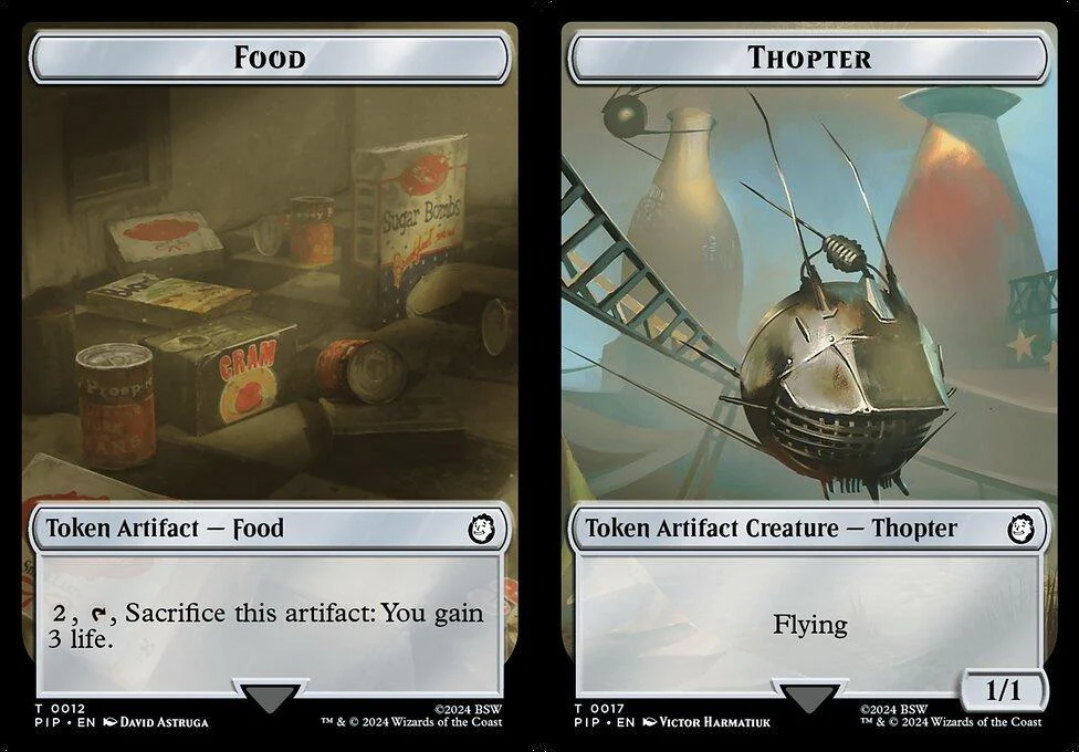 Food (0012) // Thopter (0017) Double-Sided Token (TPIP) - Foil