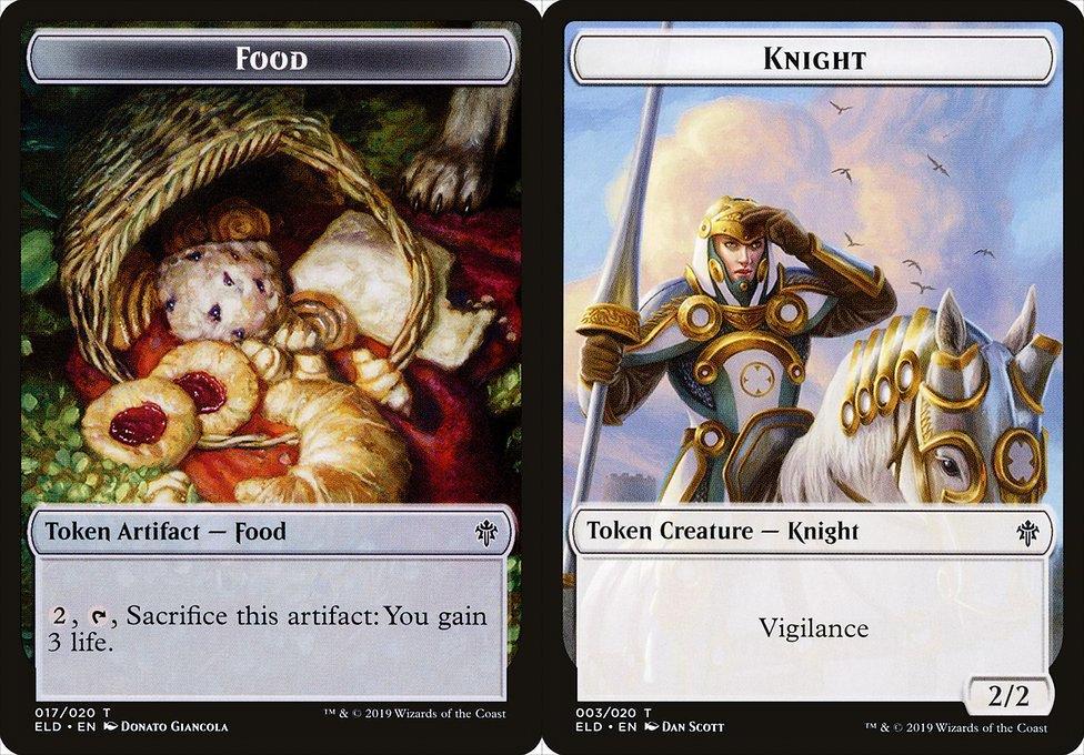 Food (017) // Knight (003) Double-Sided Token (TELD) - Foil