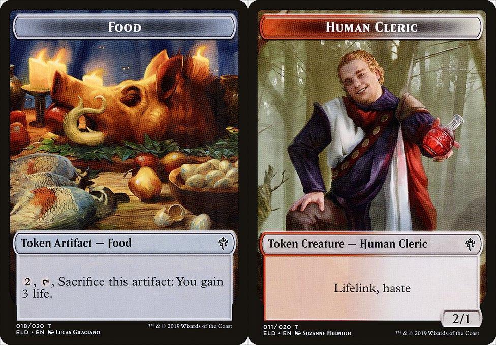 Food (018) // Human Cleric (011) Double-Sided Token (TELD) - Foil